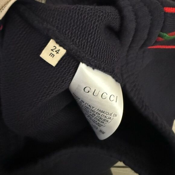 Brand new Gucci navy Sweatpants with Tapered Gucci Design size 2 - Picture 5 of 6
